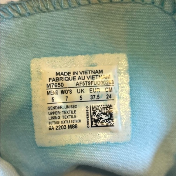 Converse CTAS Customized Blue High Top Sneakers Unisex M5 W7. - Picture 10 of 10